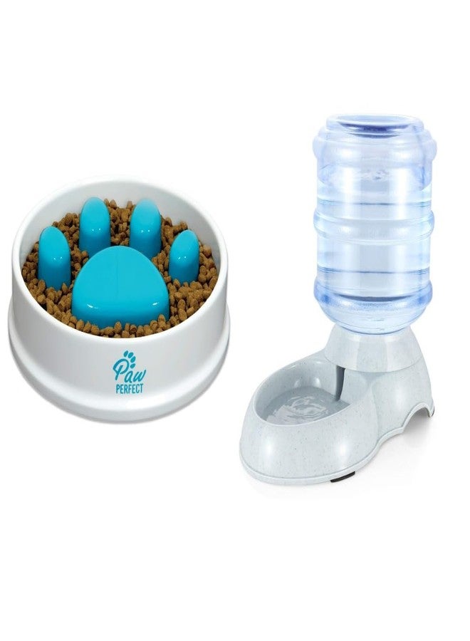 PAVITYAKSH Dog Water Dispenser with PET Slow Feeder Bowl for Dogs & Cats, Interactive Dog Bowls to Stop Bloating, Automatic Drinking Fountain Water Dispenser - Image 1